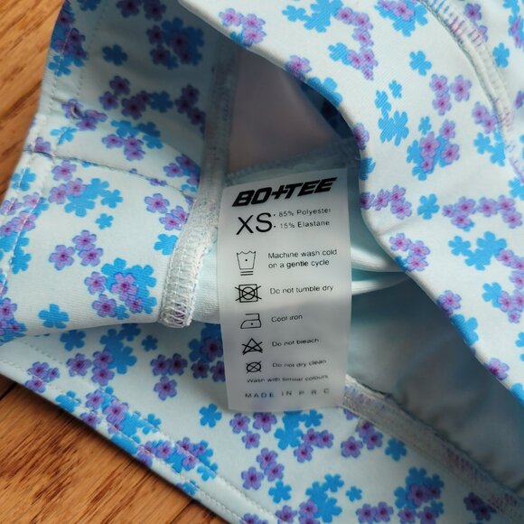 BO+TEE Baby Blue Floral Set of 3 Athleisure Beach Wear XS - Picture 9 of 16